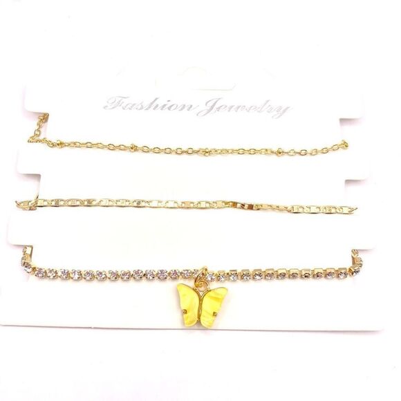 Set of 3 gold butterfly choker necklace set - Picture 1 of 3